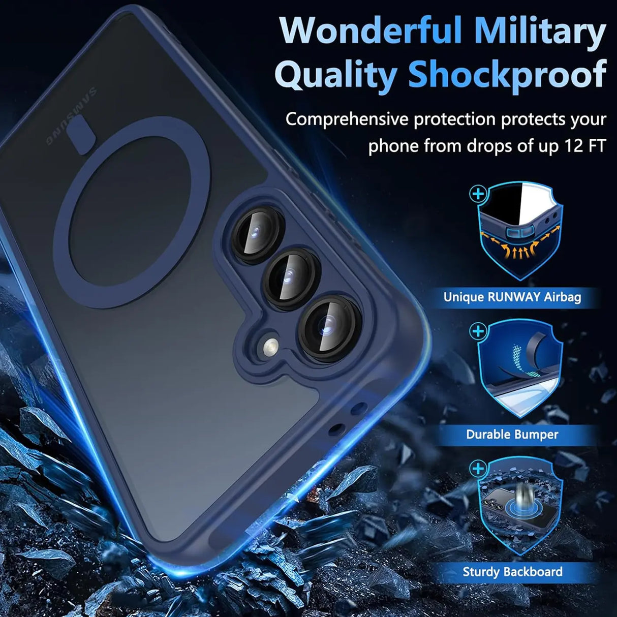 Samsung Galaxy S25 Plus Hülle mit MagSafe, stoßfestem TPU-Material, erhöhter Kameraschutz und schlankem Design in verschiedenen Farben