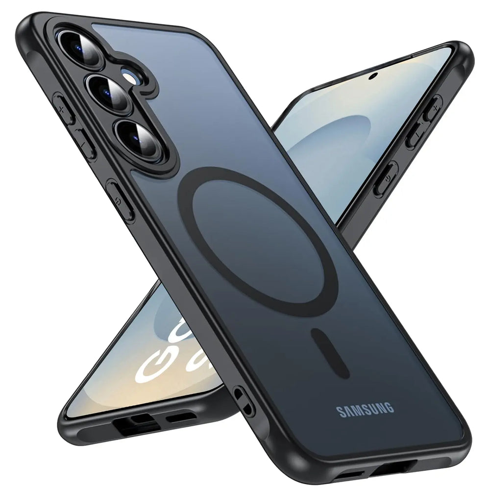 Samsung Galaxy S25 Hülle mit MagSafe, stoßfestem TPU-Material, erhöhter Kameraschutz und schlankem Design in verschiedenen Farben
