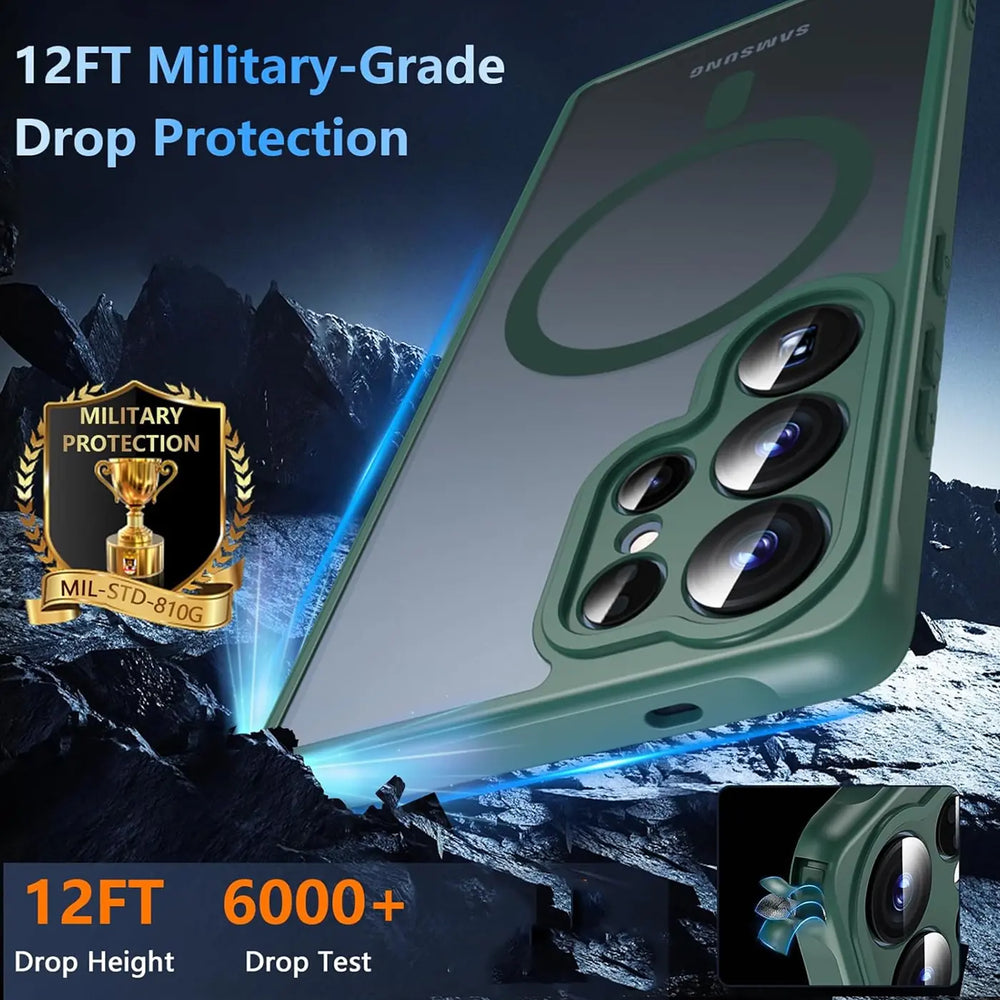 Samsung Galaxy S25 Ultra Hülle mit MagSafe, stoßfestem TPU-Material, erhöhter Kameraschutz und schlankem Design in verschiedenen Farben