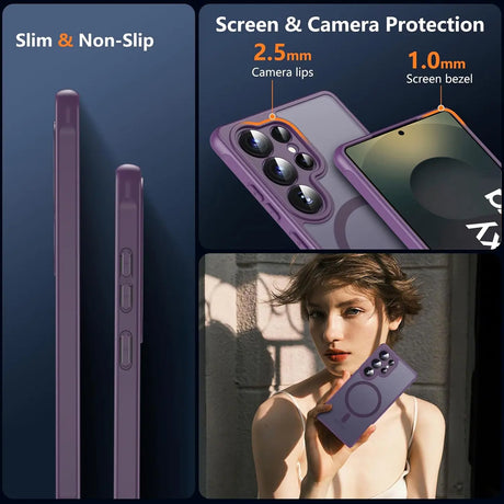 Samsung Galaxy S25 Ultra Hülle mit MagSafe, stoßfestem TPU-Material, erhöhter Kameraschutz und schlankem Design in verschiedenen Farben