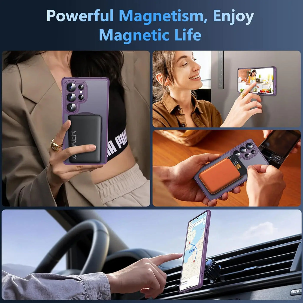 Samsung Galaxy S25 Ultra Hülle mit MagSafe, stoßfestem TPU-Material, erhöhter Kameraschutz und schlankem Design in verschiedenen Farben