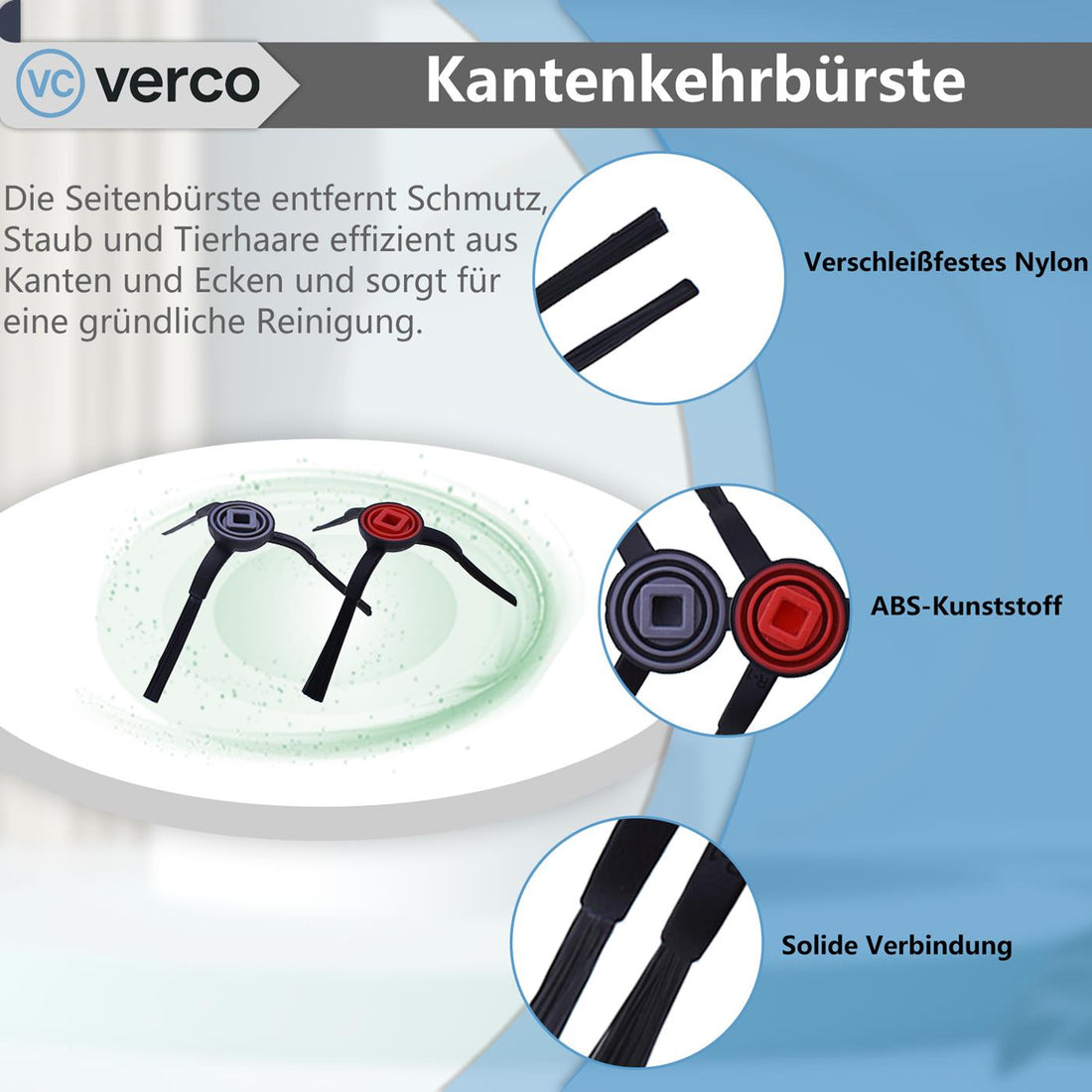 Saubere Ecken dank Kantenkehrbürste