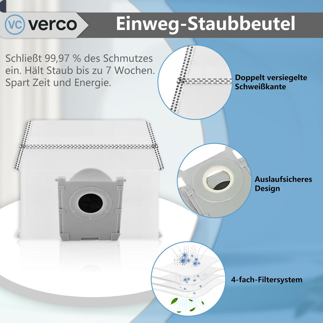 Zuverlässige Einweg-Staubbeutel