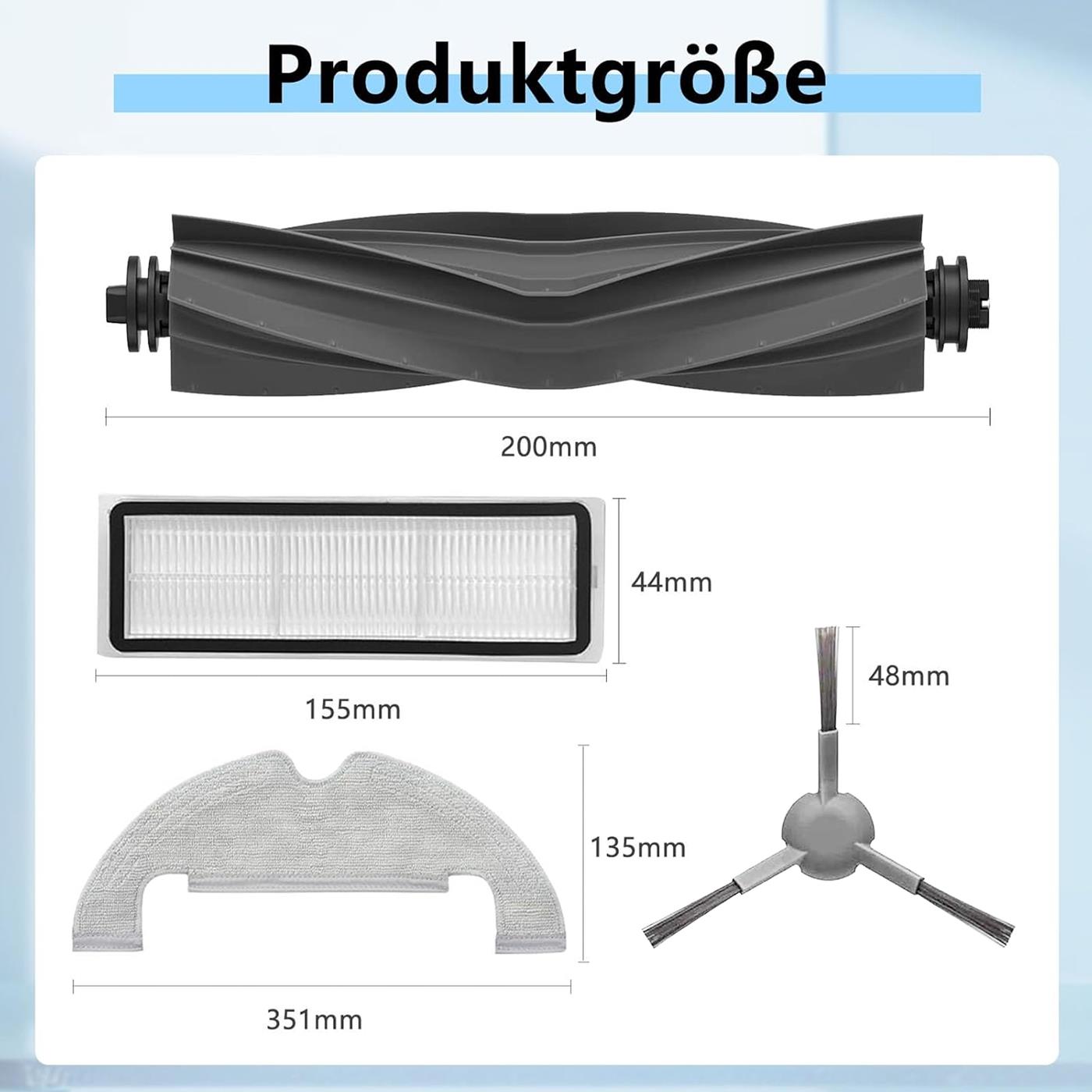Saugroboter Zubehör Set für Dreame – Bürsten, Filter, Mopps