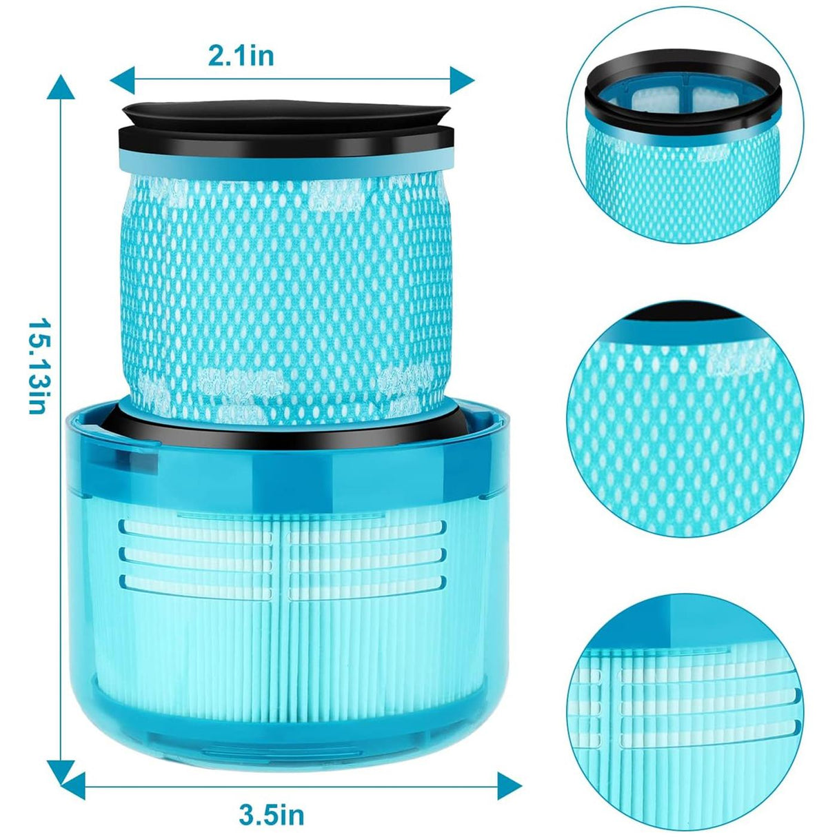 Ersatzfilter für Dyson Akkustaubsauger – V7 V8 V10 V11 V12 V15