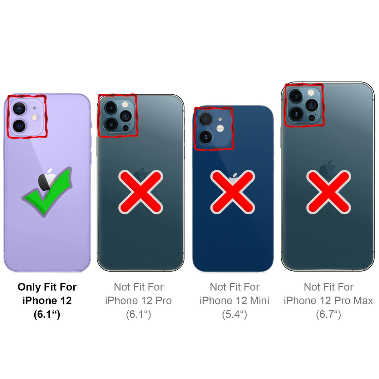 4in1 9H Displayschutz-Set für iPhone 12, 2x Displayglas und 2x Kameraglas