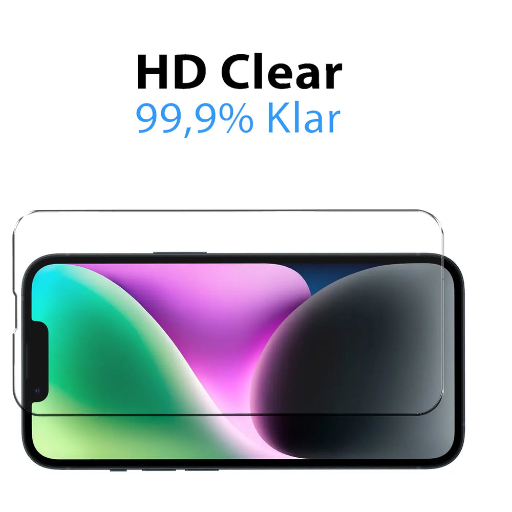 4in1 9H Displayschutz-Set für iPhone 14, 2x Displayglas und 2x Kameraglas