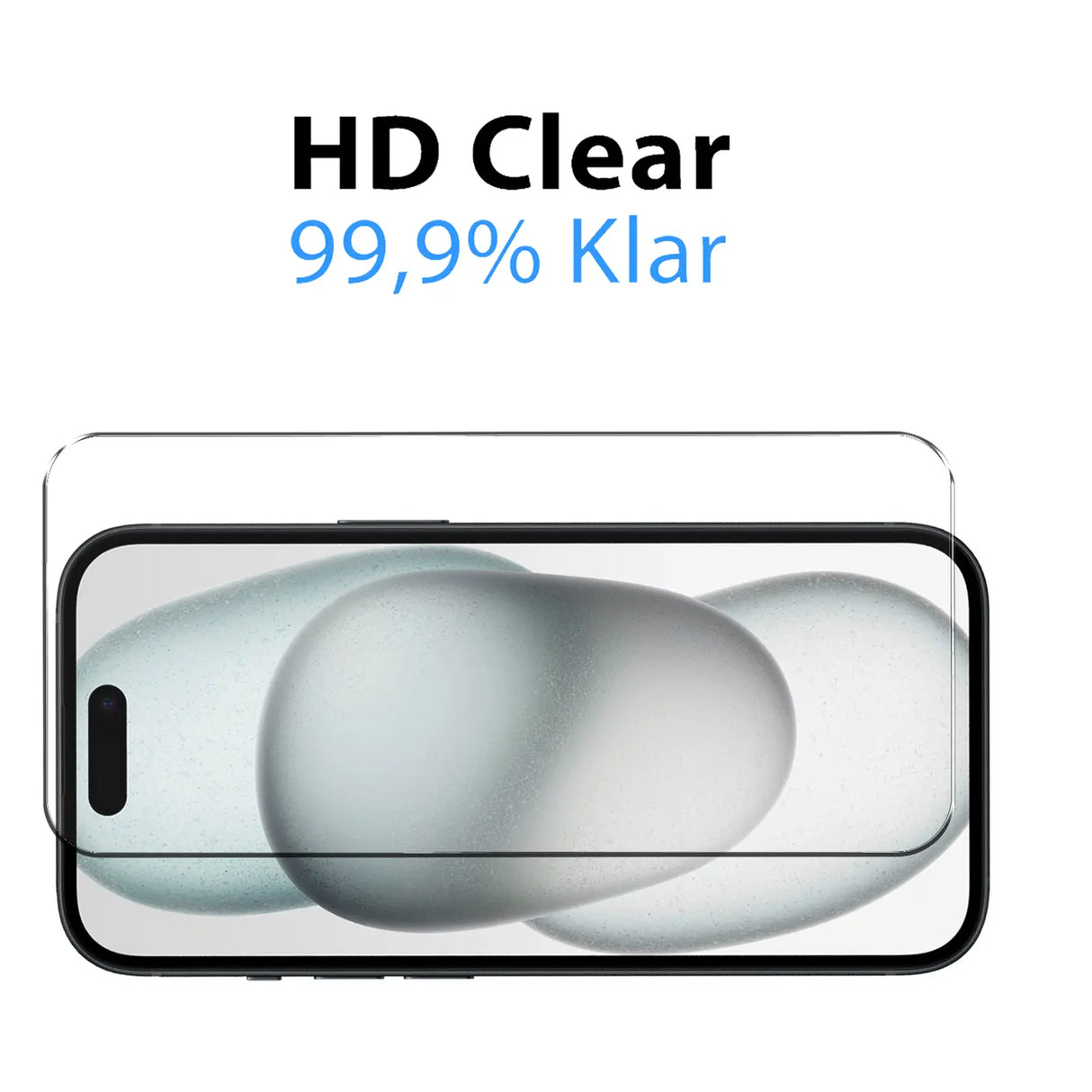 4in1 9H Displayschutz-Set für iPhone 15, 2x Displayglas und 2x Kameraglas