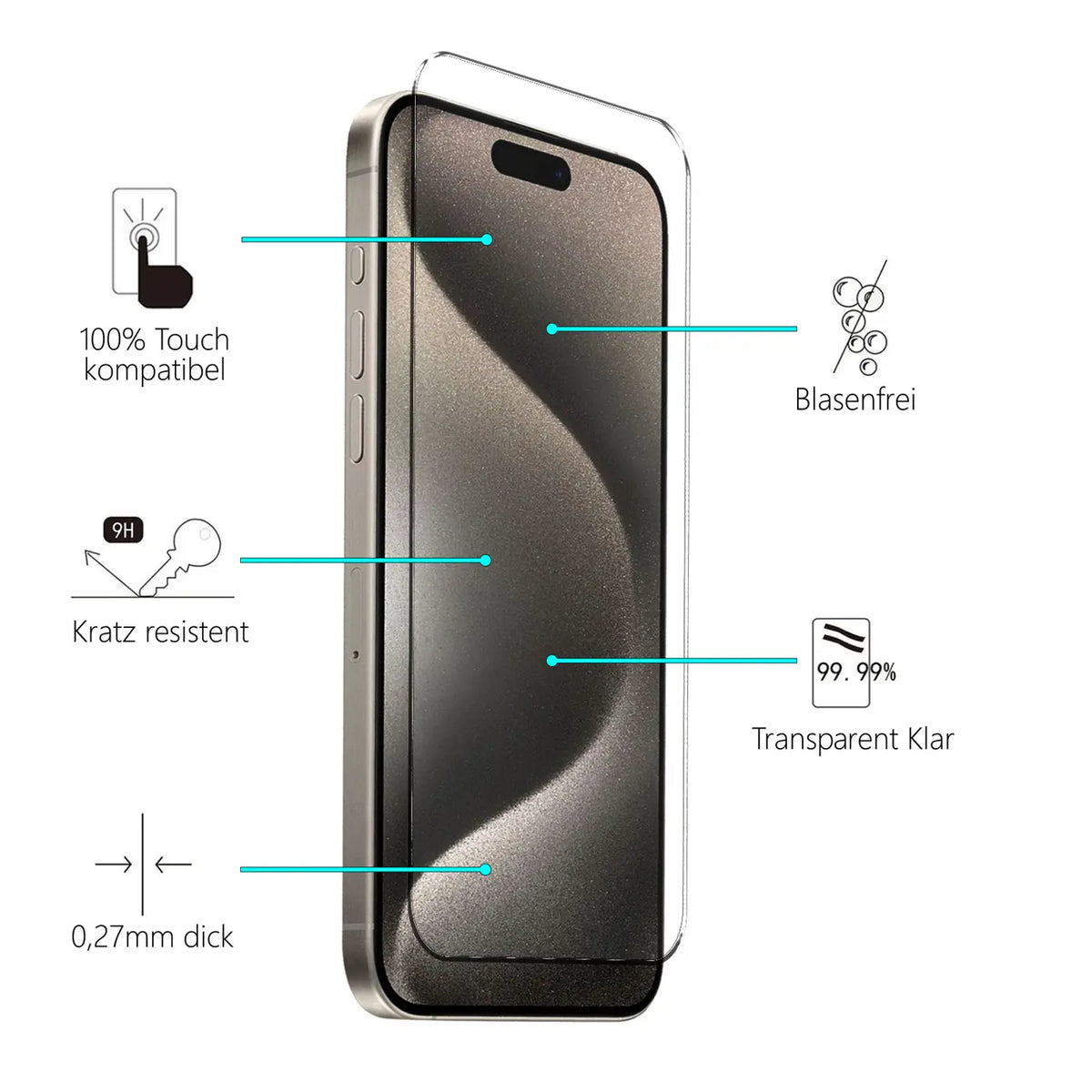 iPhone 18 Pro - Schutzglas 4in1 Set