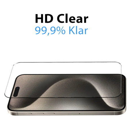 4in1 9H Displayschutz-Set für iPhone 15 Pro, 2x Displayglas und 2x Kameraglas