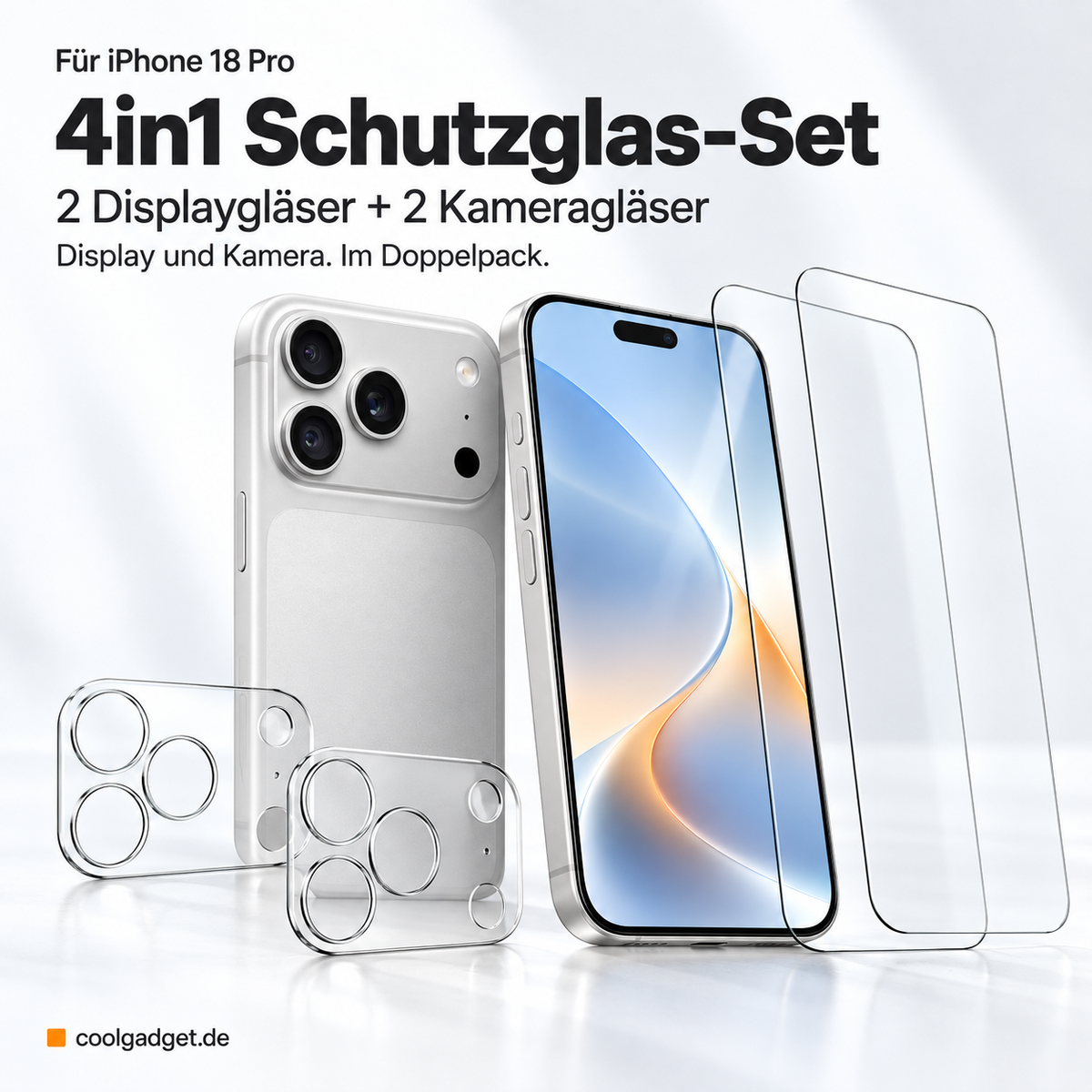 iPhone 18 Pro - Schutzglas 4in1 Set