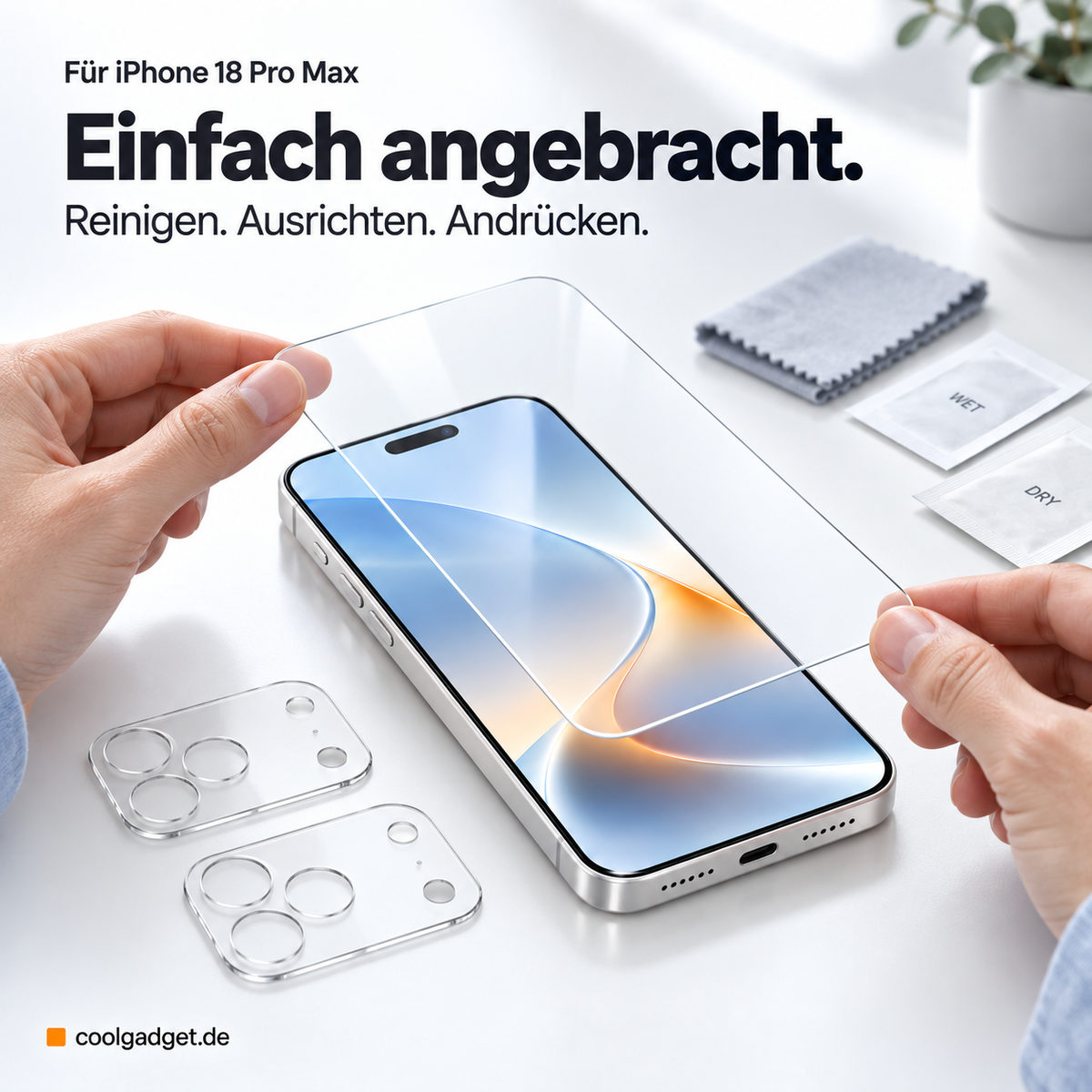 iPhone 18 Pro Max - Schutzglas 4in1 Set