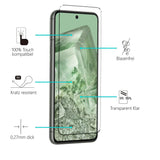 4in1 9H Displayschutz-Set für Google Pixel 8, 2x Displayglas und 2x Kameraglas