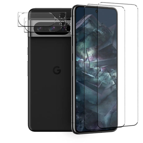 4in1 9H Displayschutz-Set für Google Pixel 9, 2x Displayglas und 2x Kameraglas