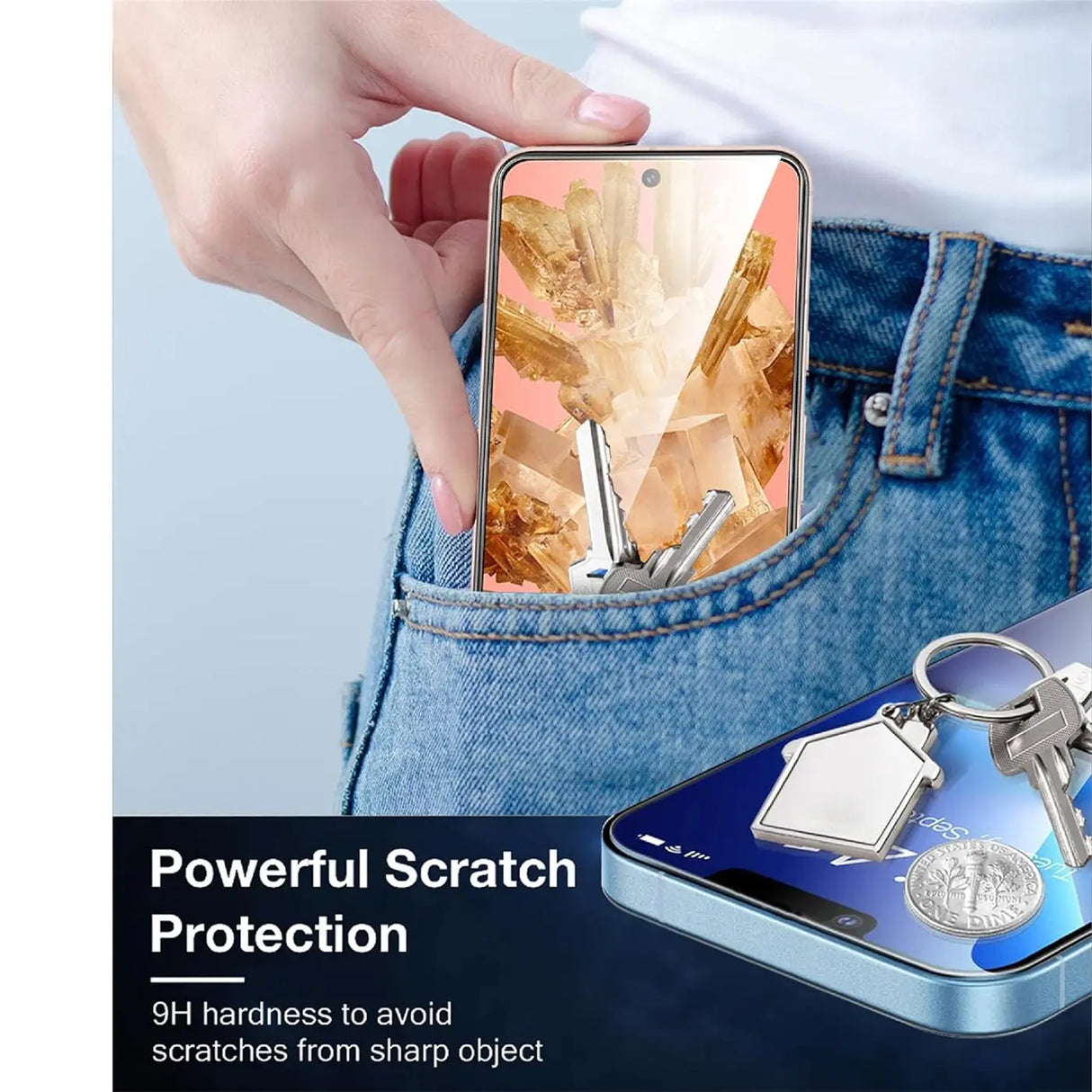 4in1 9H Displayschutz-Set für Google Pixel 8a, 2x Displayglas und 2x Kameraglas