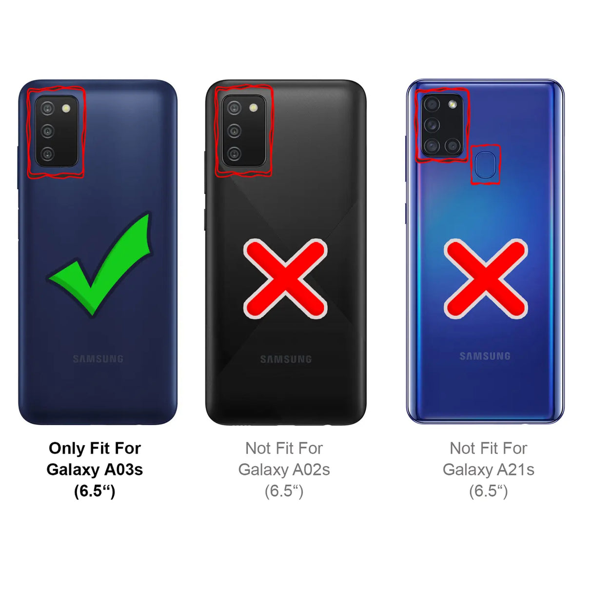 4in1 9H Displayschutz-Set für Samsung Galaxy A03s, 2x Displayglas und 2x Kameraglas
