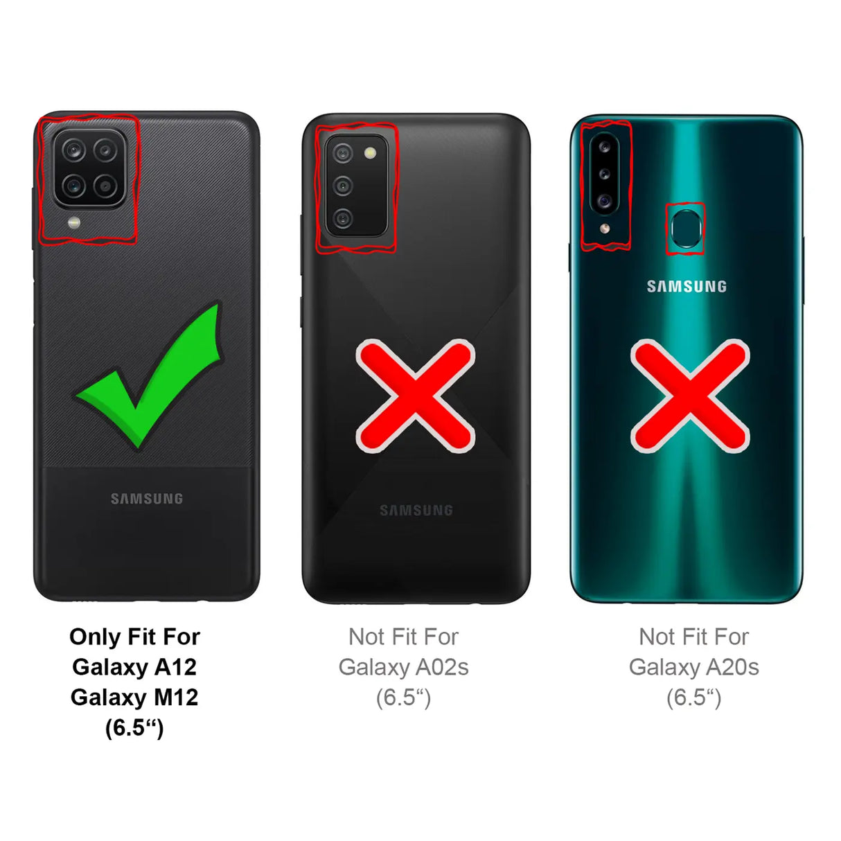 4in1 9H Displayschutz-Set für Samsung Galaxy A12 / M12, 2x Displayglas und 2x Kameraglas