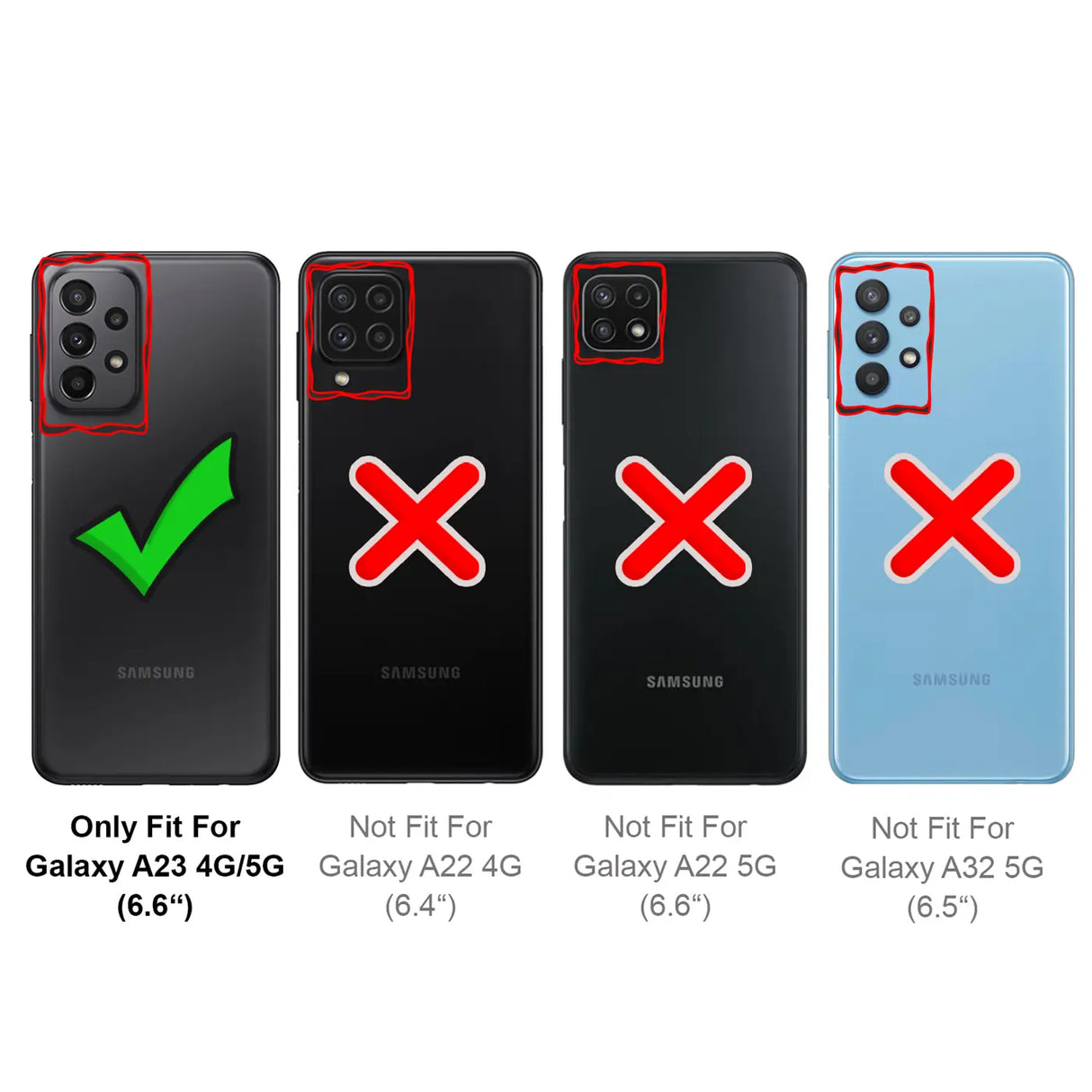 4in1 9H Displayschutz-Set für Samsung Galaxy A23 5G, 2x Displayglas und 2x Kameraglas