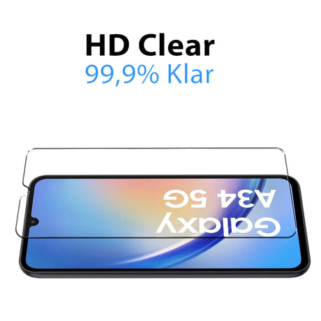 4in1 9H Displayschutz-Set für Samsung Galaxy A35 5G, 2x Displayglas und 2x Kameraglas