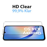 4in1 9H Displayschutz-Set für Samsung Galaxy A34 5G, 2x Displayglas und 2x Kameraglas