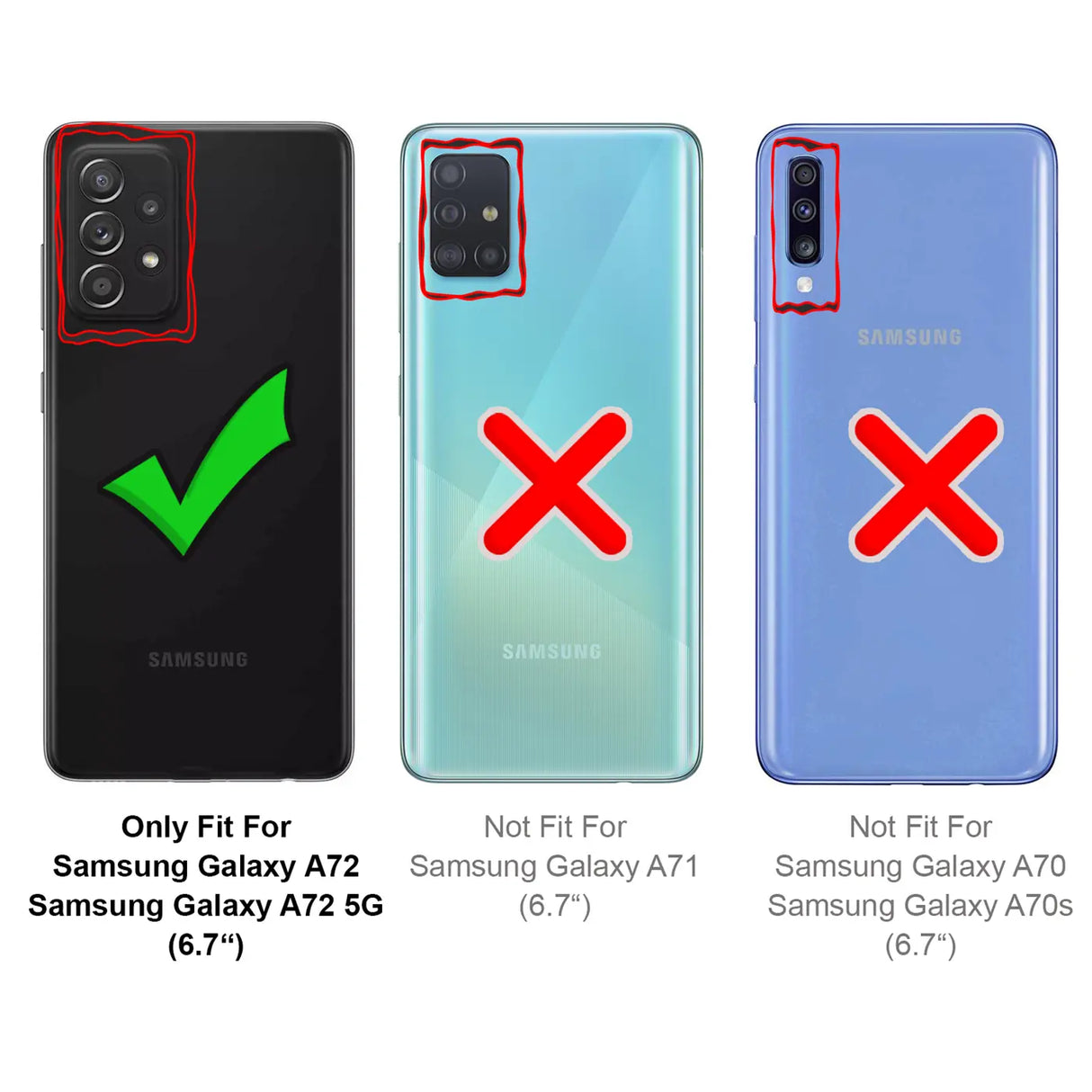 4in1 9H Displayschutz-Set für Samsung Galaxy A72, 2x Displayglas und 2x Kameraglas