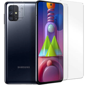 4in1 9H Displayschutz-Set für Samsung Galaxy M51, 2x Displayglas und 2x Kameraglas