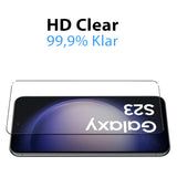 4in1 9H Displayschutz-Set für Samsung Galaxy S23, 2x Displayglas und 2x Kameraglas