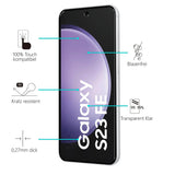 4in1 9H Displayschutz-Set für Samsung Galaxy S23 FE, 2x Displayglas und 2x Kameraglas