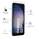 4in1 9H Displayschutz-Set für Samsung Galaxy S23 Plus, 2x Displayglas und 2x Kameraglas