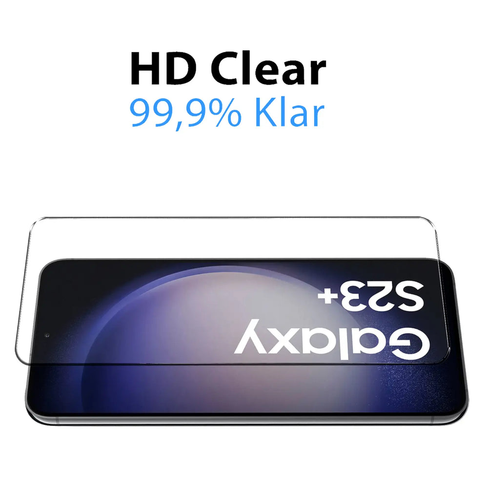 4in1 9H Displayschutz-Set für Samsung Galaxy S23 Plus, 2x Displayglas und 2x Kameraglas