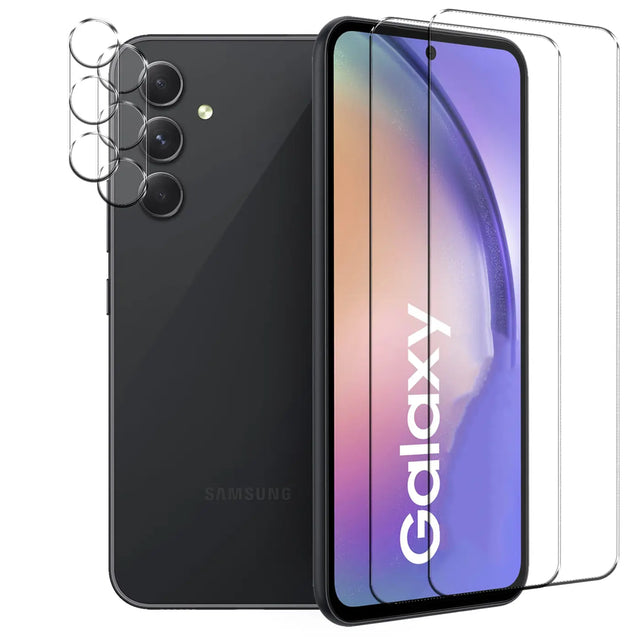 4in1 9H Displayschutz-Set für Samsung Galaxy A16 5G, 2x Displayglas und 2x Kameraglas