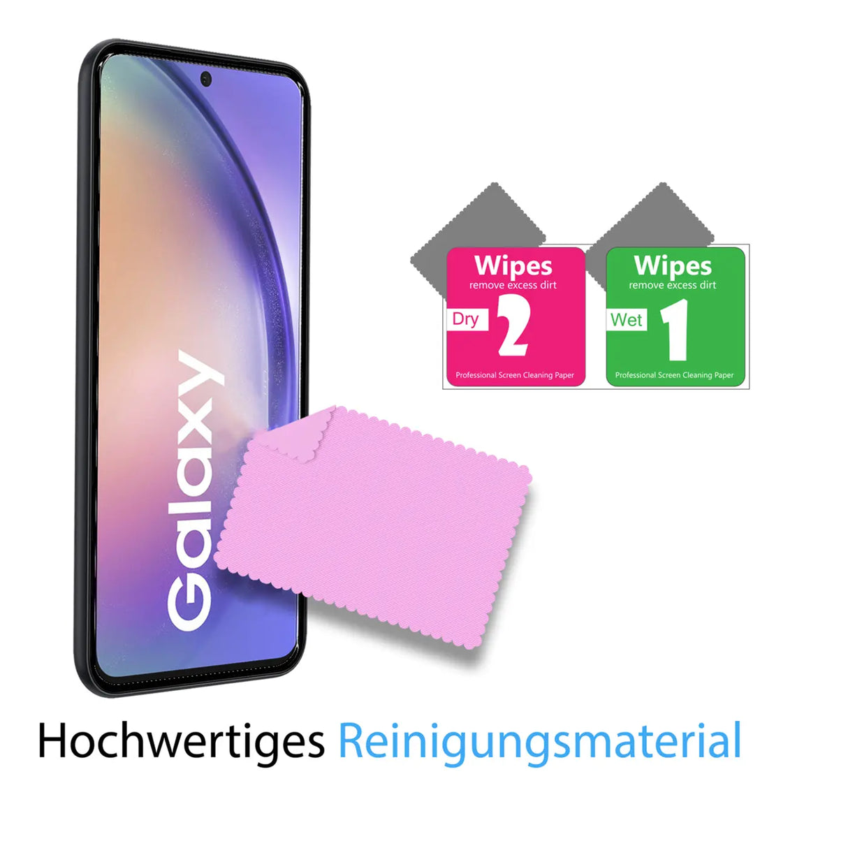 4in1 9H Displayschutz-Set für Samsung Galaxy A26 5G, 2x Displayglas und 2x Kameraglas