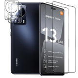 4in1 9H Displayschutz-Set für Xiaomi 13 Lite, 2x Displayglas und 2x Kameraglas
