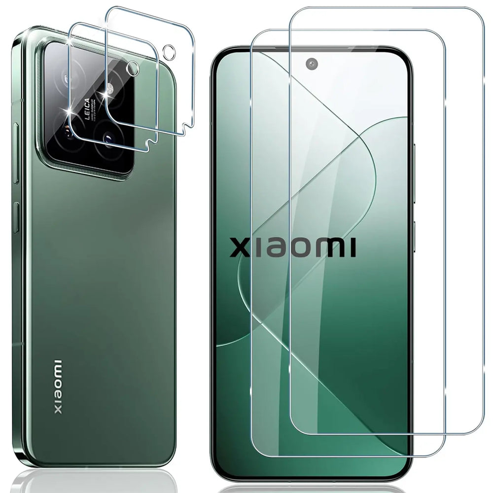 4in1 9H Displayschutz-Set für Xiaomi 14, 2x Displayglas und 2x Kameraglas