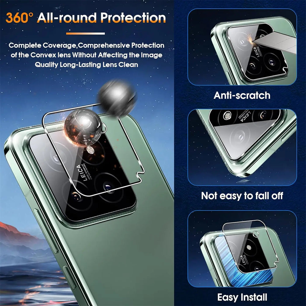 4in1 9H Displayschutz-Set für Xiaomi 14T Pro, 2x Displayglas und 2x Kameraglas