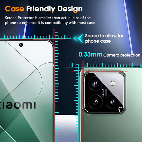 4in1 9H Displayschutz-Set für Xiaomi 14T Pro, 2x Displayglas und 2x Kameraglas