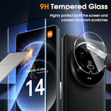 4in1 9H Displayschutz-Set für Xiaomi 14 Ultra, 2x Displayglas und 2x Kameraglas