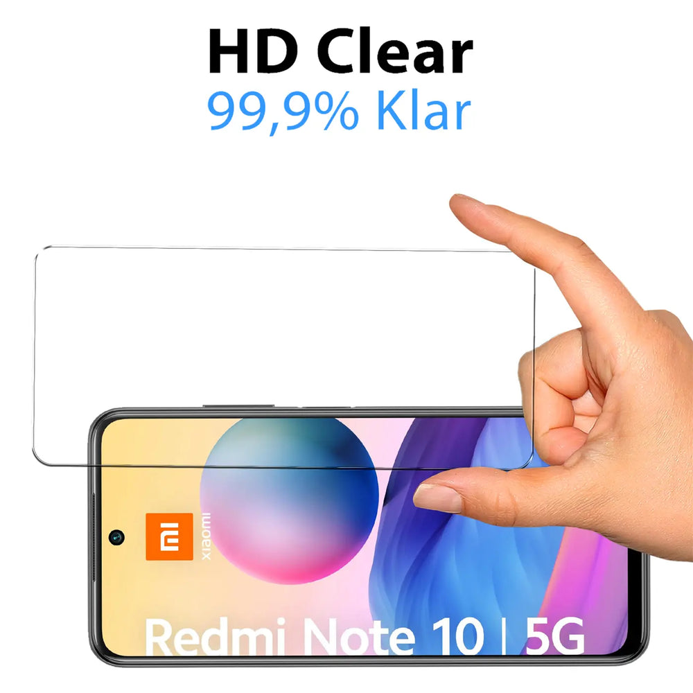 4in1 9H Displayschutz-Set für Xiaomi Redmi Note 10 5G, 2x Displayglas und 2x Kameraglas