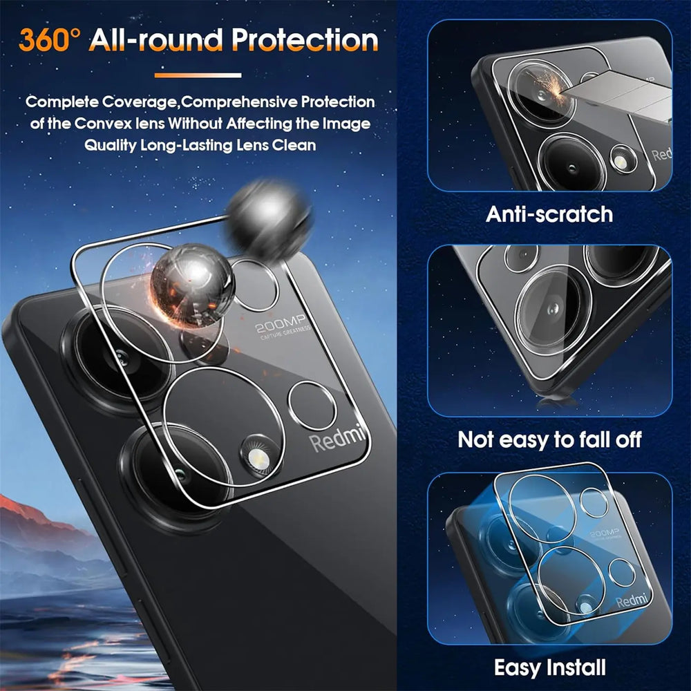 4in1 9H Displayschutz-Set für Xiaomi Redmi Note 13 Pro 5G, 2x Displayglas und 2x Kameraglas