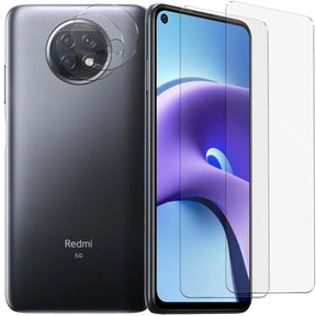 4in1 9H Displayschutz-Set für Xiaomi Redmi Note 9T, 2x Displayglas und 2x Kameraglas