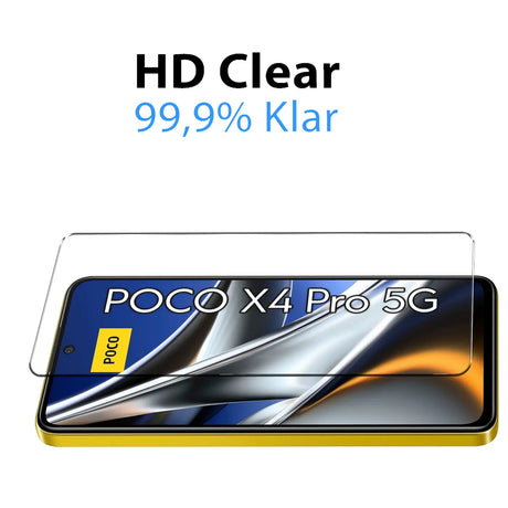 4in1 9H Displayschutz-Set für Xiaomi POCO X4 Pro 5G, 2x Displayglas und 2x Kameraglas