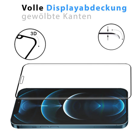Full Screen Panzerglas für iPhone 12 Pro Max mit Farbrahmen