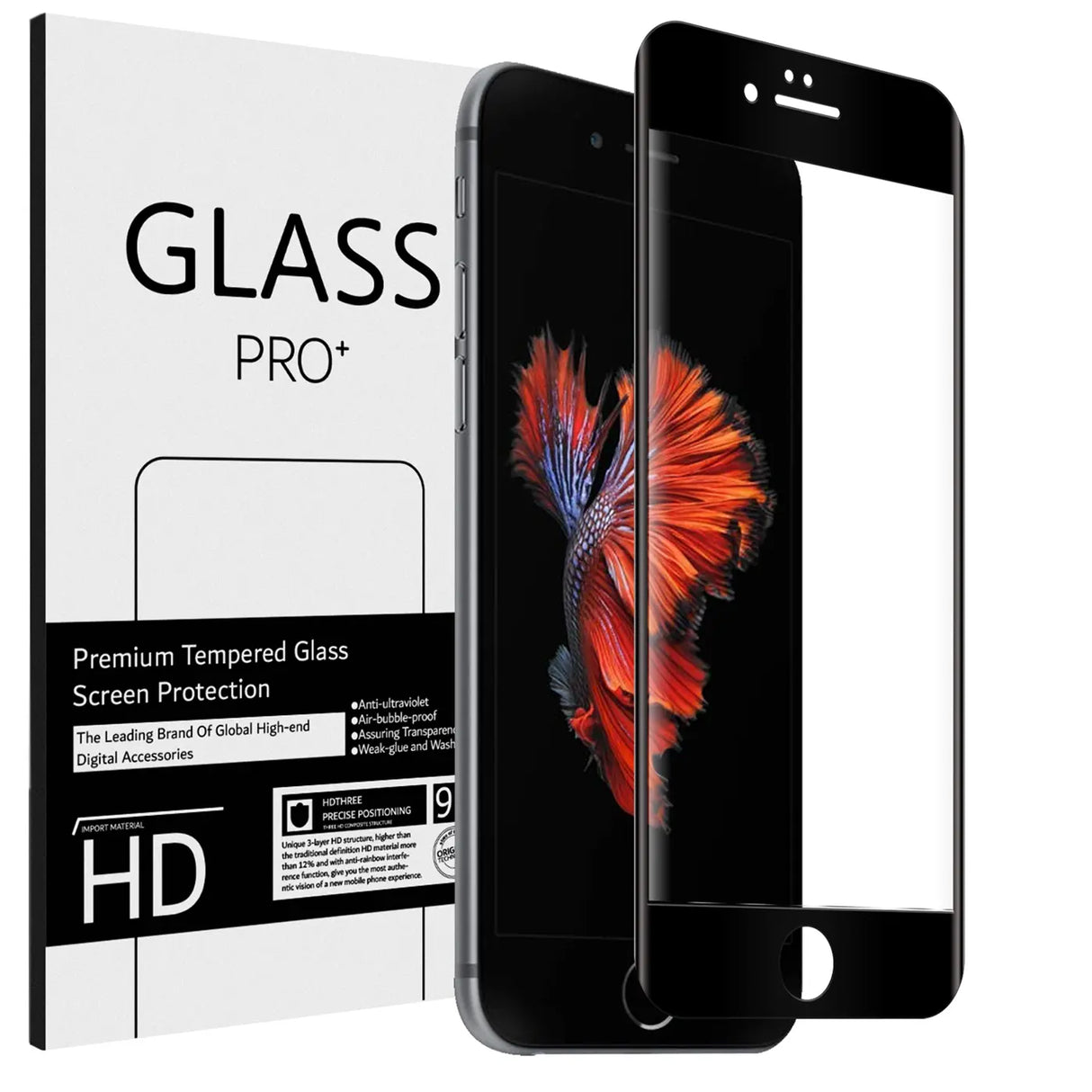Full Screen Panzerglas für iPhone 7 / 8 / SE 2 / SE 3 mit Farbrahmen