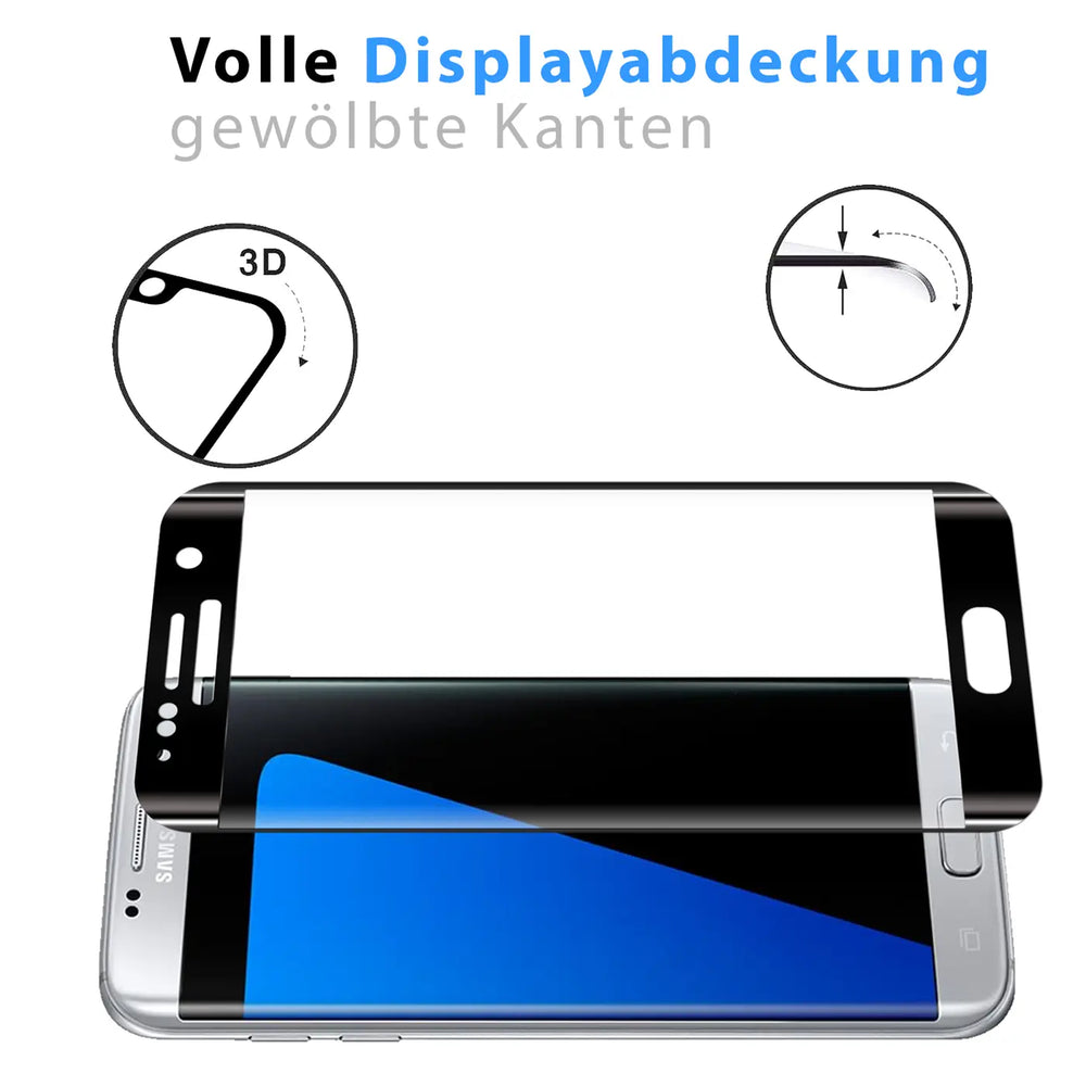 Full Screen Panzerglas für Samsung Galaxy S7 Edge mit Farbrahmen