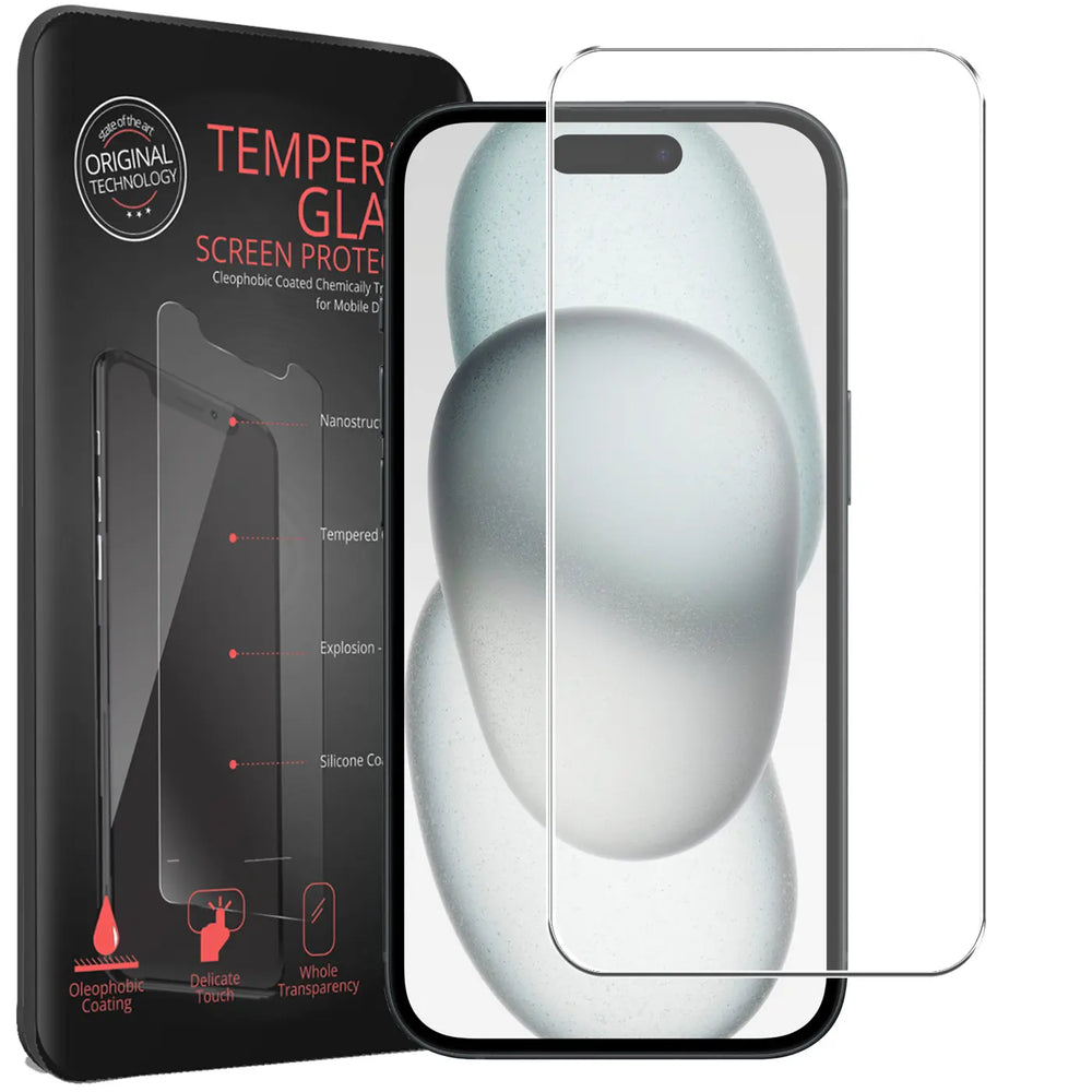 Kratzfeste und bruchsichere 9H Panzerfolie für iPhone 15