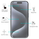 Kratzfeste und bruchsichere 9H Panzerfolie für iPhone 15 Pro Max