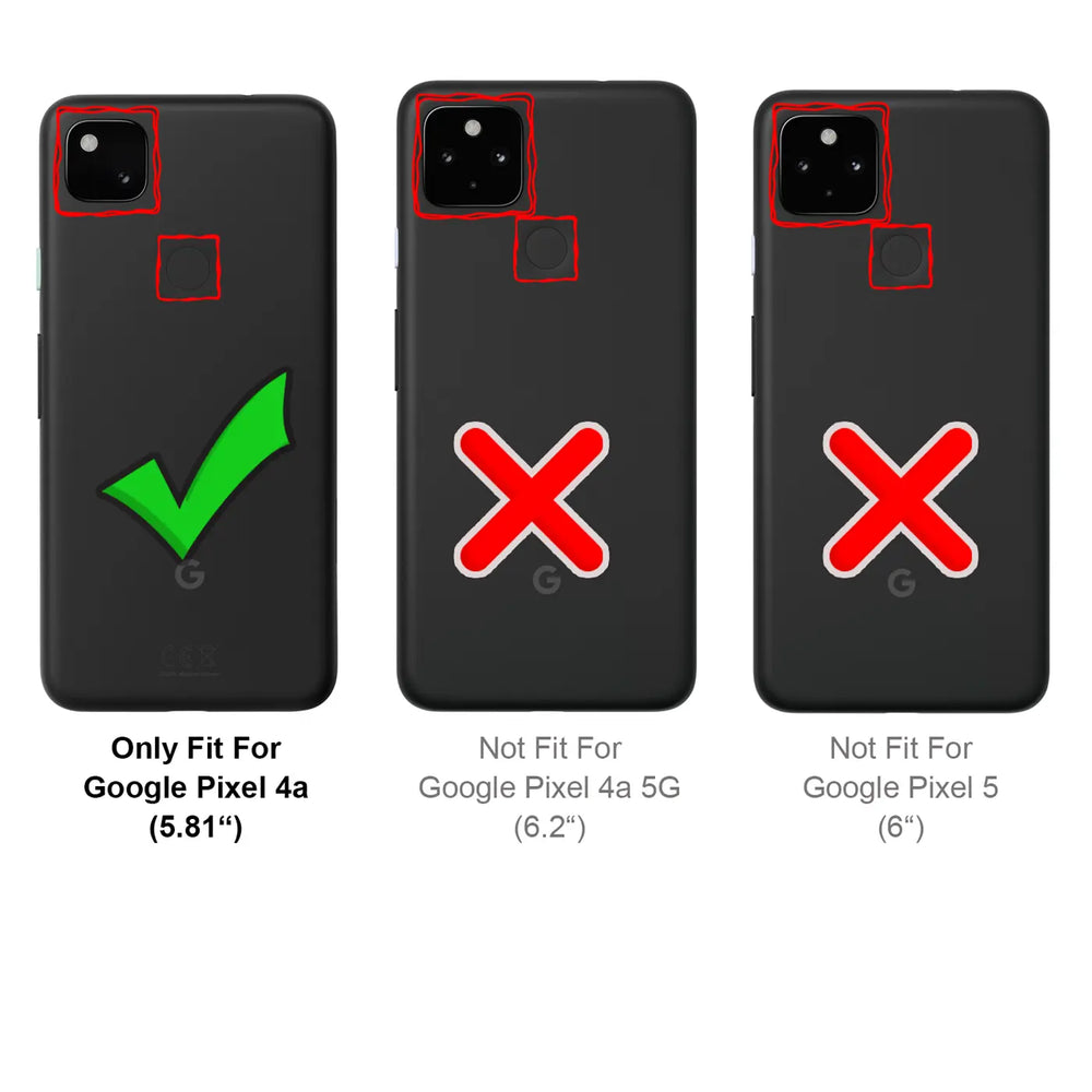 Drei schwarze Google Pixel Smartphones von hinten, Vergleich der Kameramodule und Fingerabdrucksensoren.