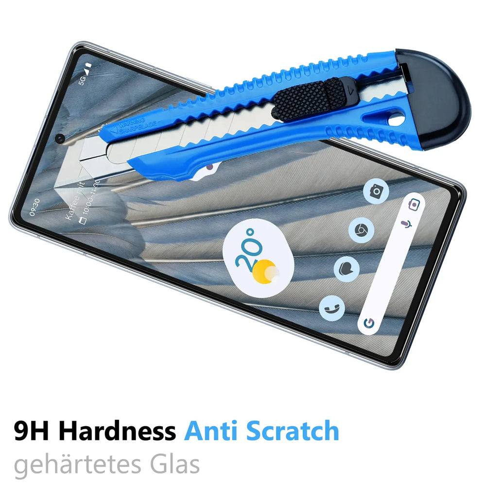 Kratzfeste und bruchsichere 9H Panzerfolie für Google Pixel 7a
