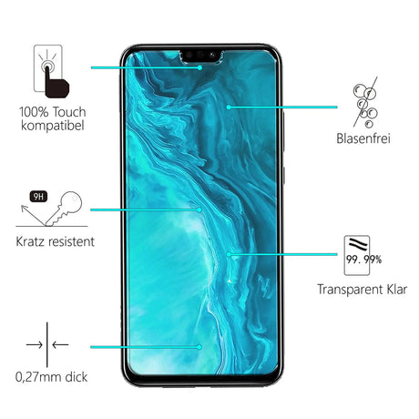 Kratzfeste und bruchsichere 9H Panzerfolie für Honor 9X Lite