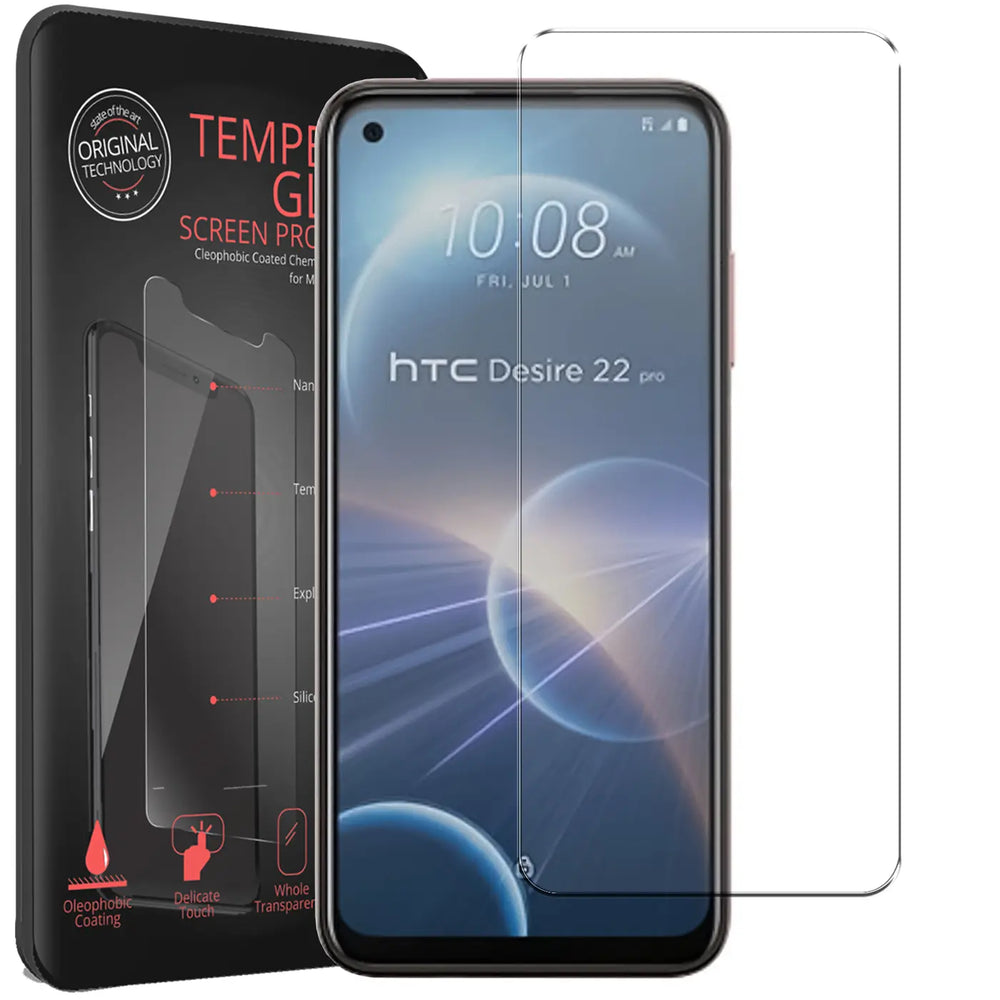 Kratzfeste und bruchsichere 9H Panzerfolie für HTC Desire 22 Pro